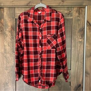 Aerie Women’s Plaid Flannel Button Down Pajama Shirt